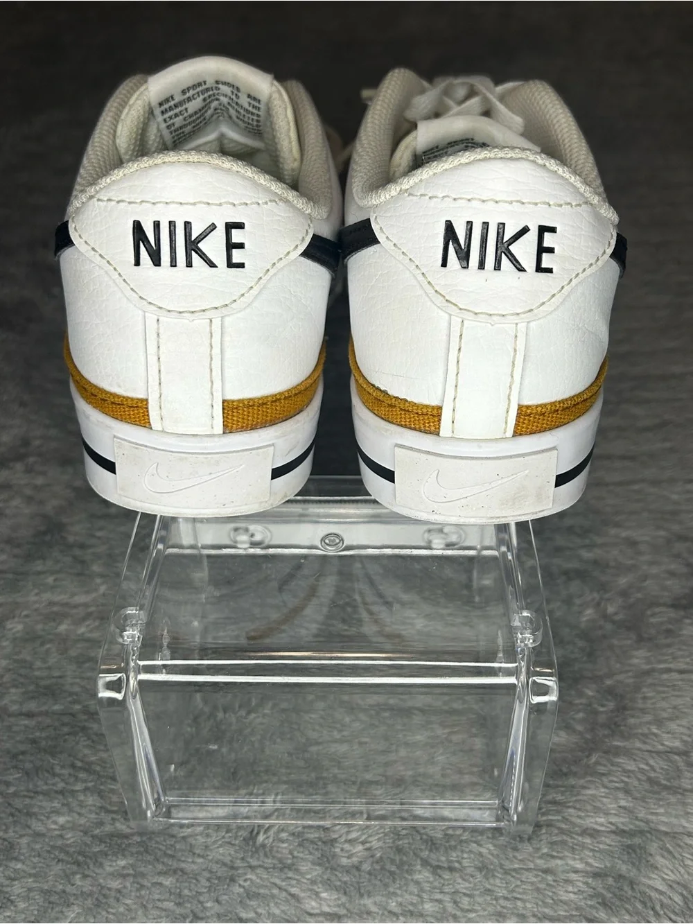 Nike Court Legacy Women's Size 6 White/Black/Gold Low-Top Sneaker